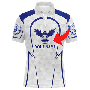 Golf clubs custom name and logo blue & white all-over print golf Polo shirt personalized golf gift NQS4855