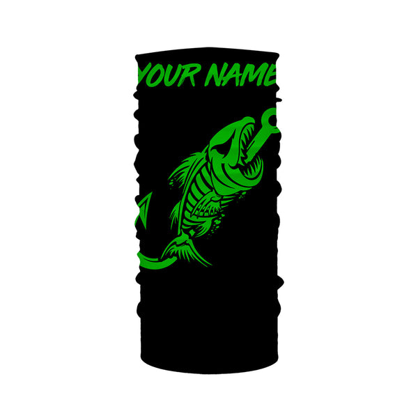 Customized green black Fish hook skull reaper sun protection performance long sleeve fishing jerseys NQS3566