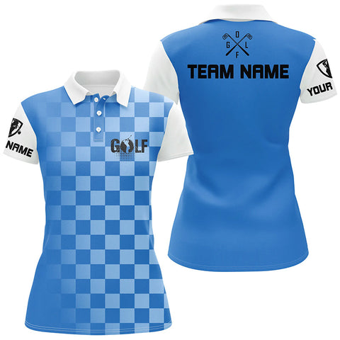 Womens golf polos shirts custom name funny ladies golf shirts, women golf clothes | Blue NQS4860