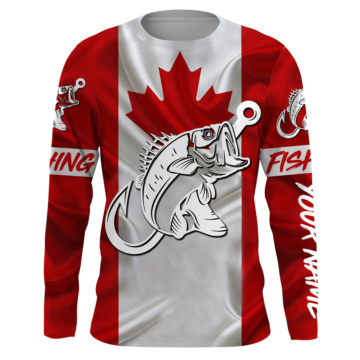 Canada Bass Fishing tattoo Custom long sleeve performance shirts, Larg –  Myfihu