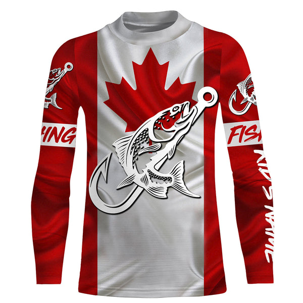 Canada Salmon Fishing tattoo Custom long sleeve performance fishing shirts, Salmon fishing jerseys NQS3434