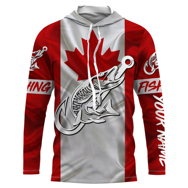 Canada Musky Fishing tattoo Custom long sleeve performance fishing shirts, Muskie fishing jerseys NQS3435