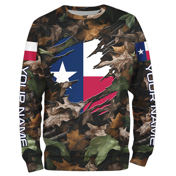 Texas Hunting Camo Customize Name 3D All Over Printed Shirts Personalized gift For Men, women, Kid NQS6814