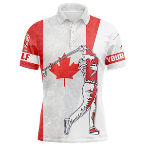 Canadian flag Mens golf polos shirts custom name patriot golf gifts, golf shirts for men NQS5204