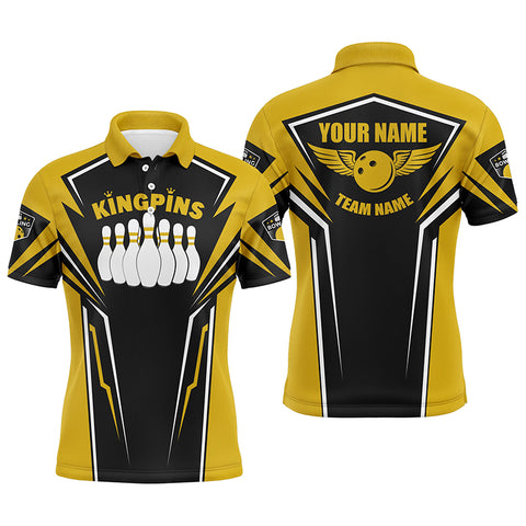 Bowling shirts for men custom name & team name King Pins bowling jerseys, Bowling team shirts | Yellow NQS4522