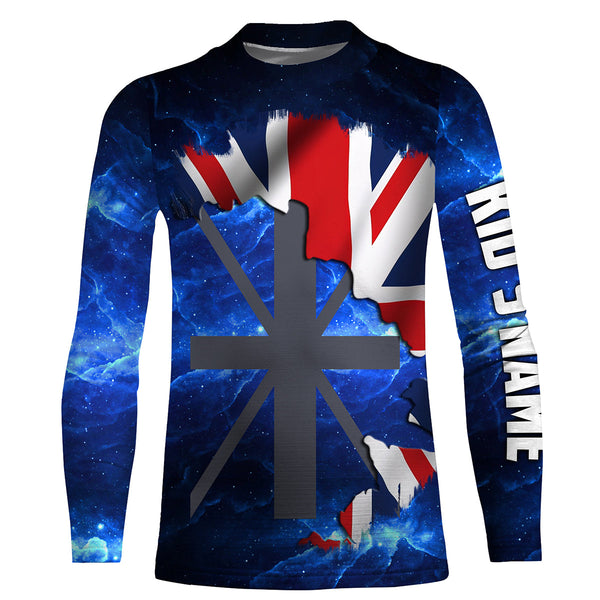 The United Kingdom Flag Universe patriotic Custom UPF fishing Shirts jersey - Custom fishing shirts UK NQS3205