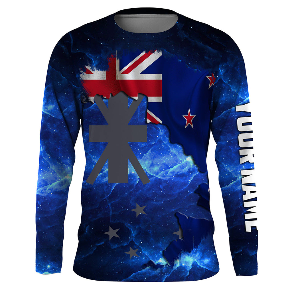 Customized New Zealand Long Sleeve Fishing Shirts New Zealand Flag