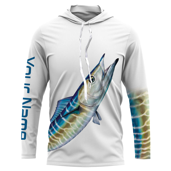 Wahoo fishing scales saltwater fish Custom Name performance sun protection long sleeve fishing shirt NQS3748