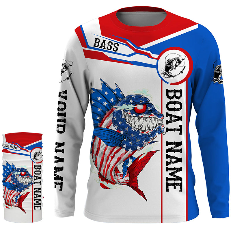 Angry Largemouth Bass American flag patriot fishing Custom name and bo –  Myfihu