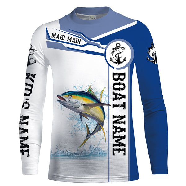 Tuna fishing UV protection quick dry Customize name and boat name tournament long sleeves fishing shirts UPF 30 + NQS1972