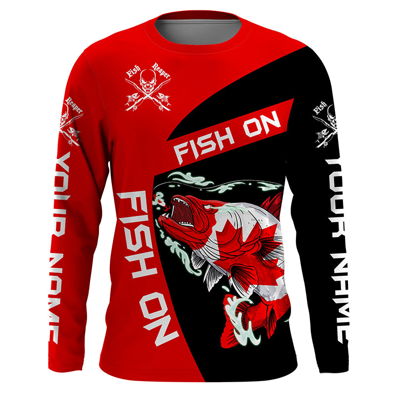 Walleye fishing Canadian flag Custom sun protection Long sleeve Fishin –  Myfihu