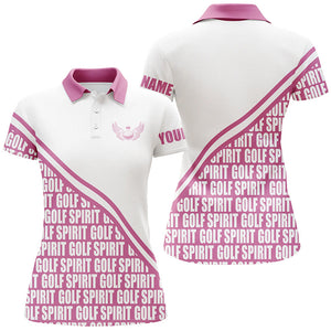 Women golf polo shirts custom name golf spirit pink pattern golf shirts for women, ladies golf top NQS4732