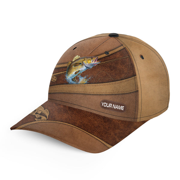 Walleye fishing hats for men, women custom name baseball best Walleye fishing hat cap NQS4941