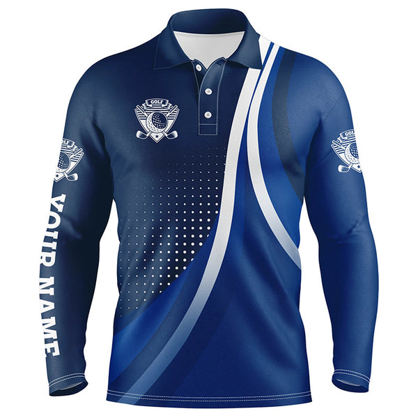 Mens polo golf shirts custom name mens golf clothing, personalized team golf tops for mens | Blue NQS5775