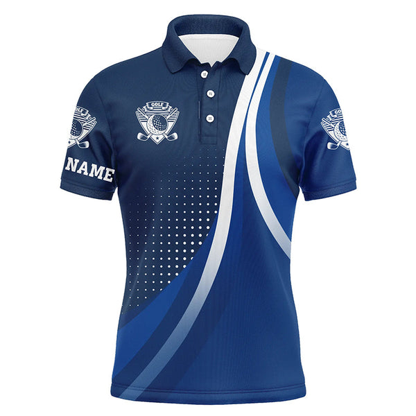 Mens polo golf shirts custom name mens golf clothing, personalized team golf tops for mens | Blue NQS5775