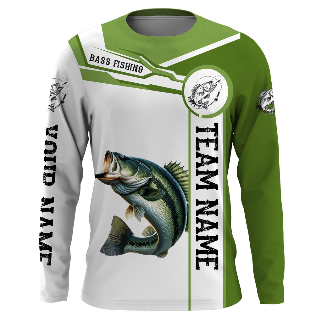 Largemouth Bass fishing clothes green Custom fishing Shirts, Long slee –  Myfihu