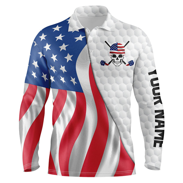 Golf Polo Shirts for Men custom American flag golf upf shirts, gifts for golf lovers NQS3338