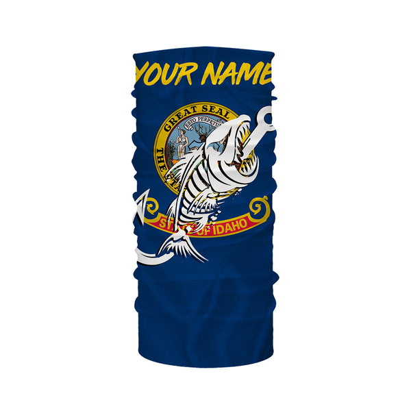 ID Fishing Custom Idaho Flag Fish hook skull Custom sun protection fishing shirts for men, women NQS3346