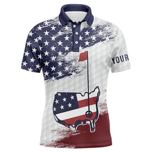 American flag golf shirts custom name Men golf polos shirts, patriot golf gifts for golf lovers NQS4609