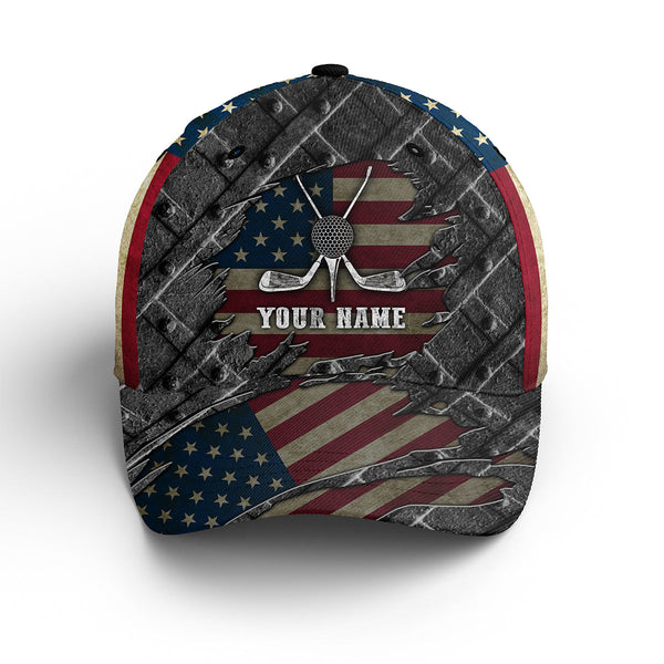 American flag golf sun hats for men, custom name hats Unisex Baseball golf hats NQS3362