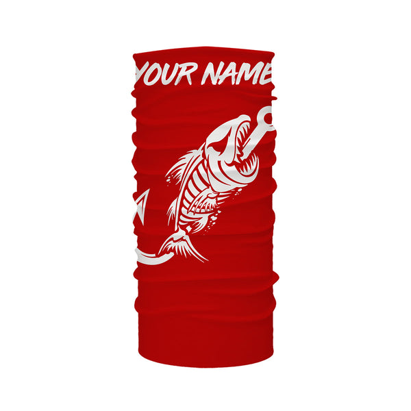 Customized Red Fish hook skull reaper sun protection performance long sleeve fishing shirts NQS3519