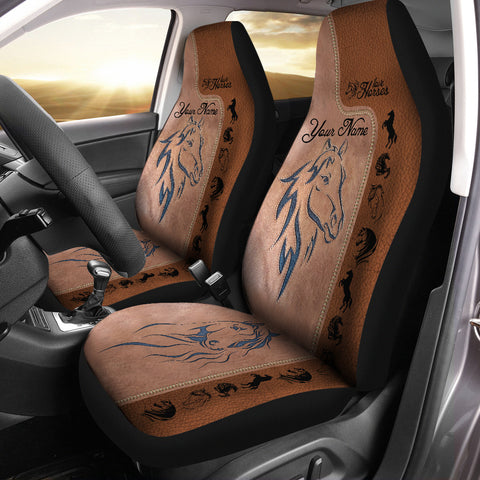 Love horse tattoo Custom Name Horse car Seat Covers, Car Accessories Set of 2 NQS3117