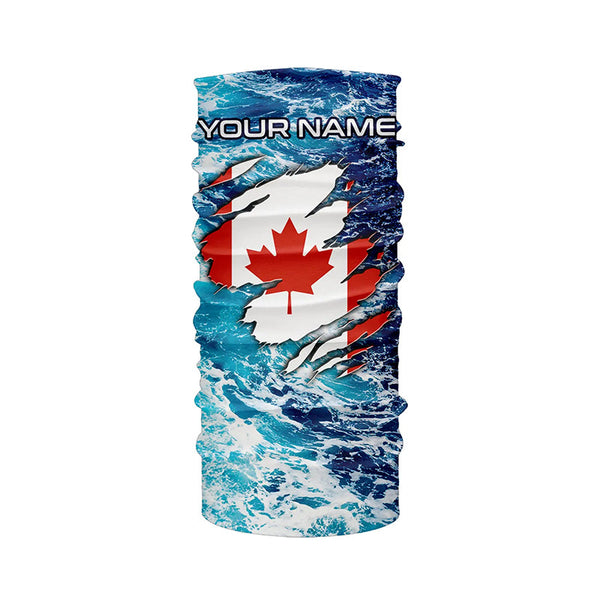 Blue sea wave ocean camo Canadian flag patriot shirt Custom sun protection fishing long sleeve shirts NQS5580