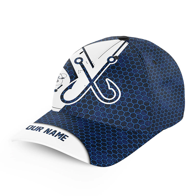Largemouth Bass fishing Blue Camo fish hook hat Unisex Fishing Basebal ...