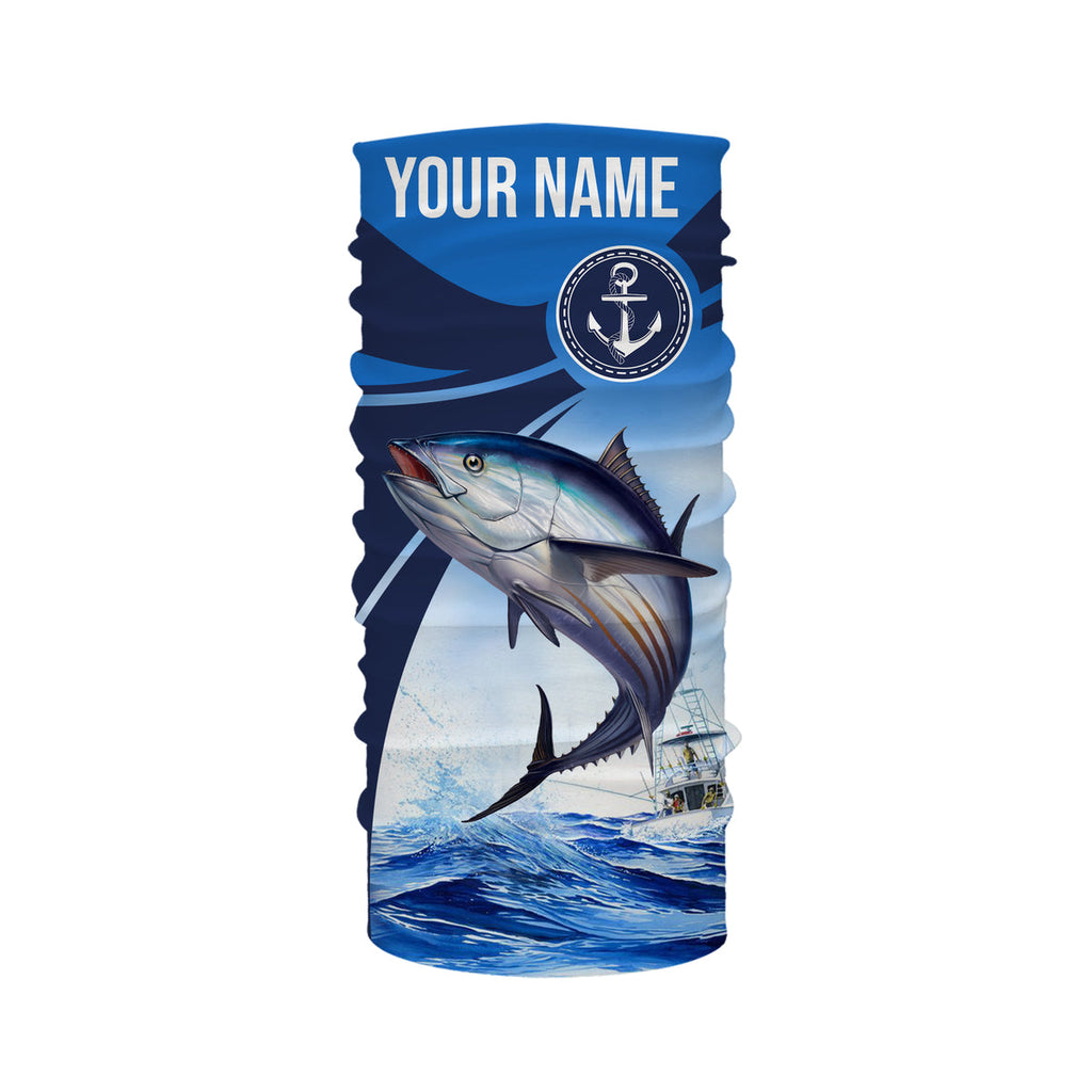 Fish on blue sea water camo Custom Name performance long sleeve fishing  shirts uv protection NQS3652 - Lon…