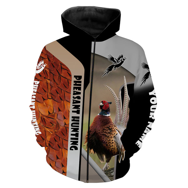 Pheasant hunting Custom Name 3D Full printing Hoodie, Sweatshirt - Personalized hunting gift for Men, Women and Kid NQS2324