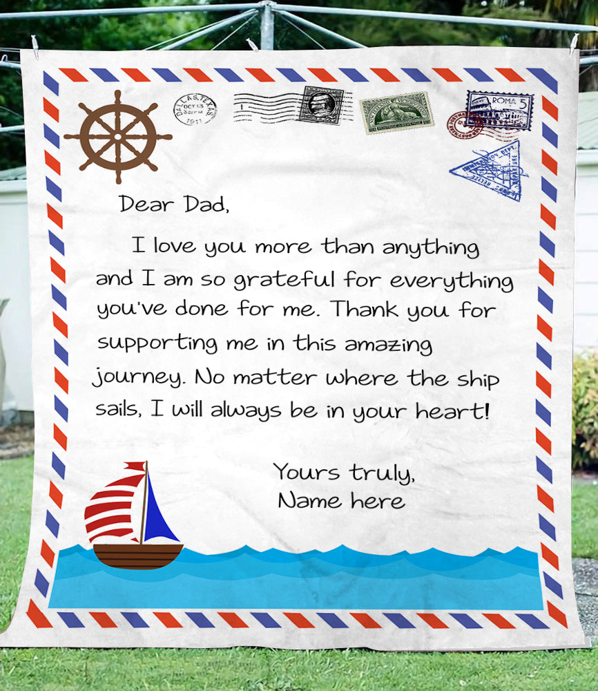 Personalized Blanket for Dad, I Love You More Than Anything Soft Throw Fleece Blanket, Gift for Christmas, NQAZ30
