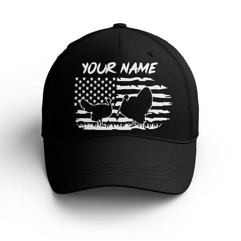 Turkey hunting Custom hunting hat, turkey hat American flag Unisex Hunting Baseball hat NQS2577