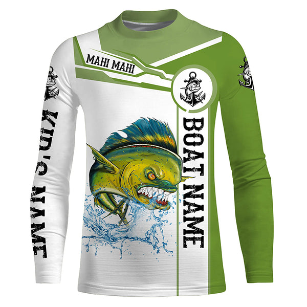 Angry Mahi mahi Dorado fishing Custom name and boat name fishing shirts, personalized fishing apparel NQS4267