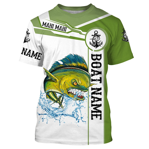 Angry Mahi mahi Dorado fishing Custom name and boat name fishing shirts, personalized fishing apparel NQS4267