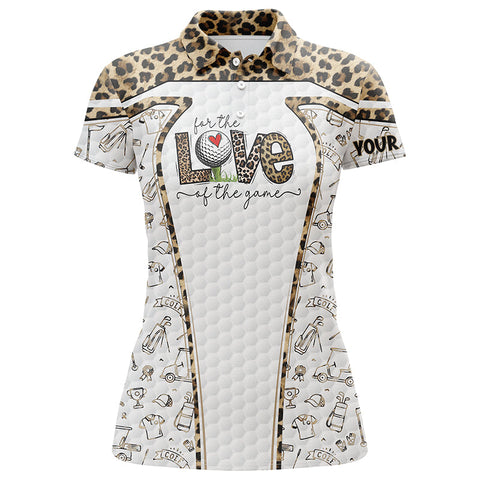 Womens golf polo shirts custom name for the love of the game leopard pattern golf shirts NQS4270