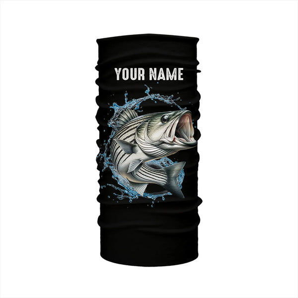 Striped Bass fishing scales Customize name black long sleeves fishing shirts NQS833