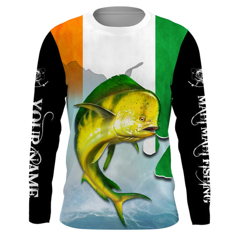 Mahi mahi Ireland Flag fishing Custom UPF fishing Shirts jersey - Custom Ireland fishing shirts NQS3210