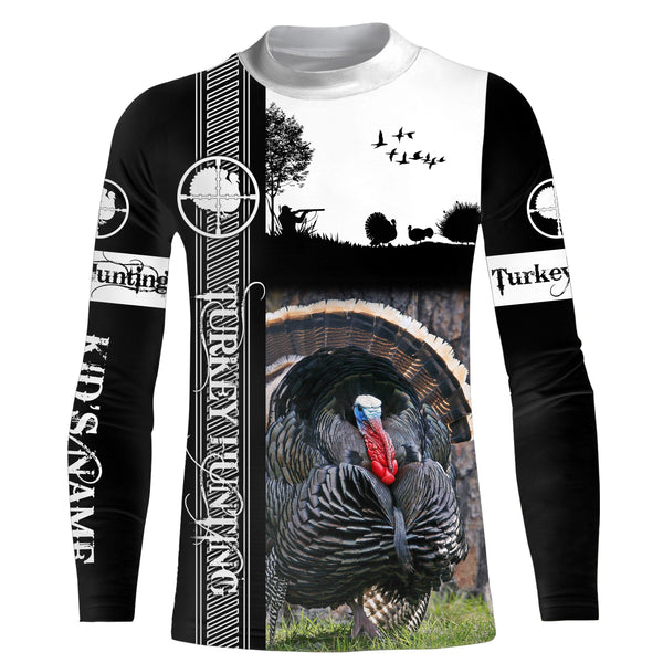 Beautiful Wild turkey hunting Custom Name 3D All over print camo hoodie, camo jacket, long sleeve, hunting clothes for Adult and Kid - NQSD157