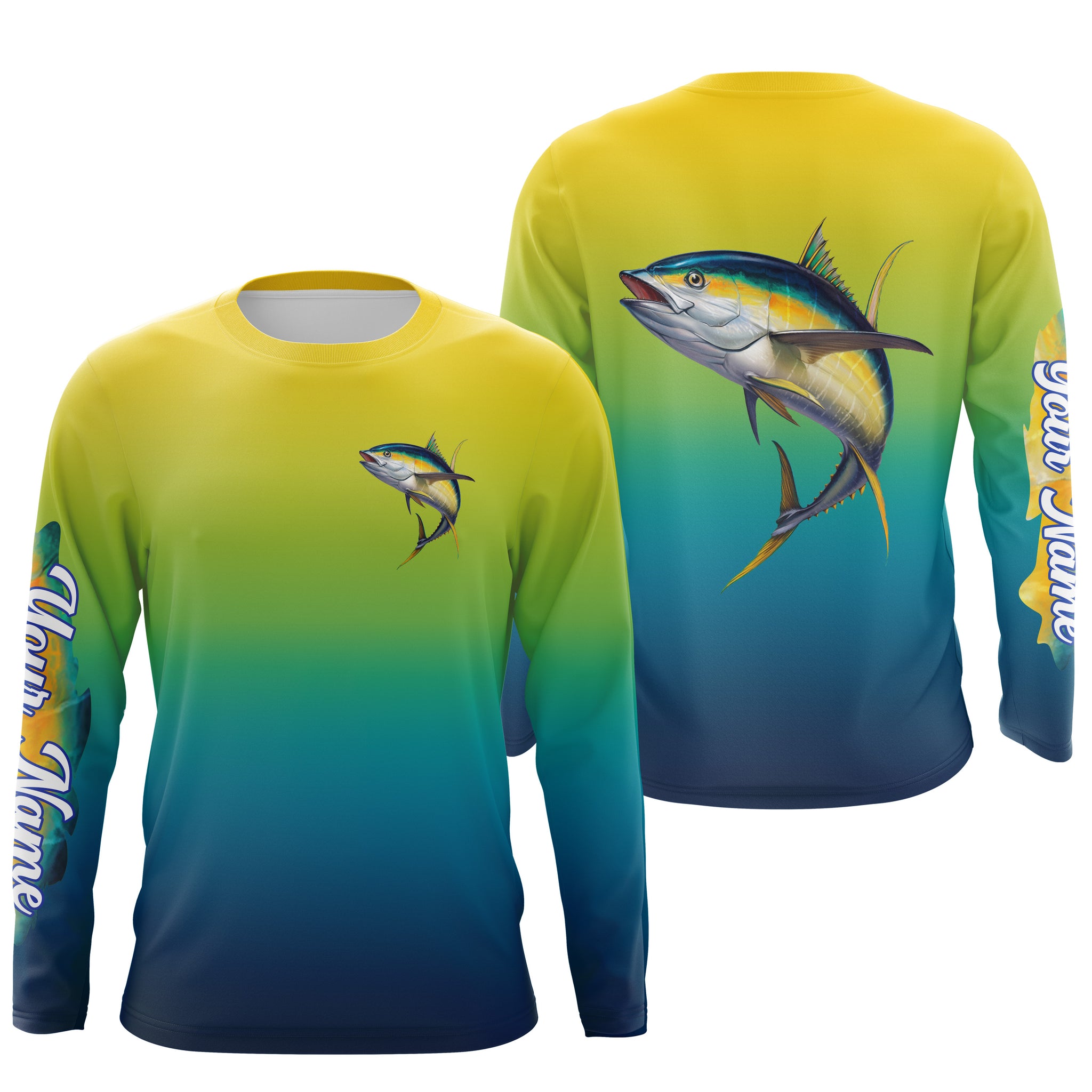 Tuna fishing Custom Name UV protection UPF 30+ fishing jersey, deep se –  Myfihu