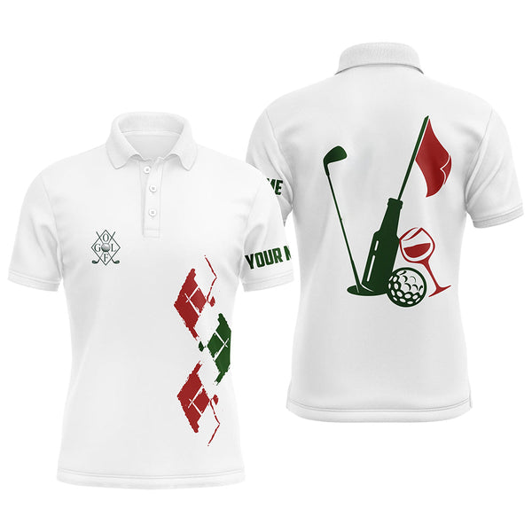 Mens golf polo shirts custom vintage golf and wine golf clubs Christmas polo shirts NQS6598