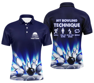 My bowling technique custom funny bowling polo shirts for men, Personalized team bowling jerseys NQS4674