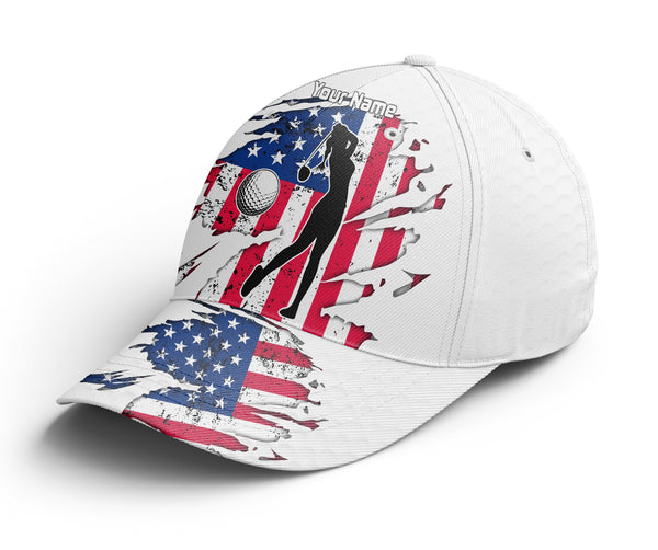 Golf club custom name American flag patriotic Custom golf hat women Baseball golf cap NQS5747