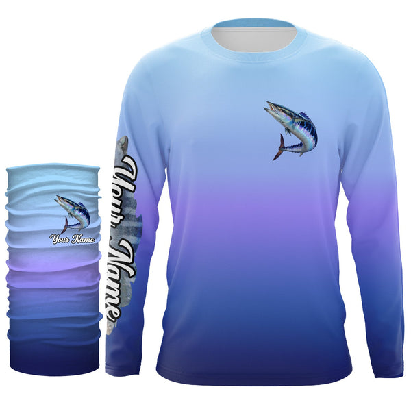 Wahoo fishing Custom Name UV protection UPF 30+ fishing jersey, deep sea fishing tournament shirts NQS3958