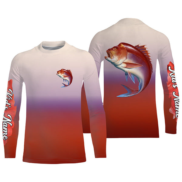 Red snapper fishing Custom Name sun protection fishing jersey, deep sea fishing tournament shirts NQS3960