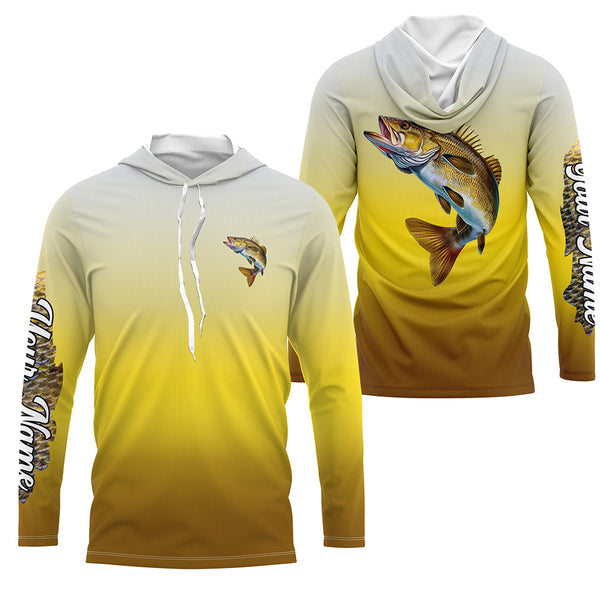 Walleye fishing Custom Name sun protection fishing jersey, Walleye fishing tournament shirts NQS3962
