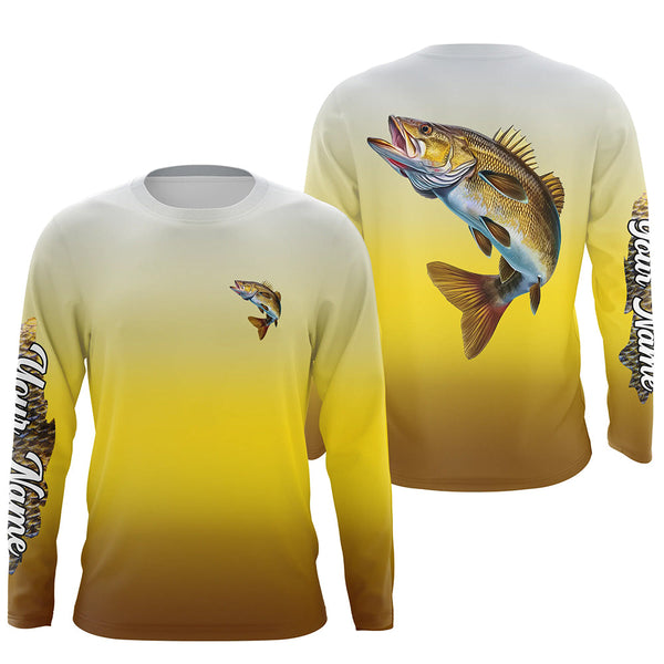Walleye fishing Custom Name sun protection fishing jersey, Walleye fishing tournament shirts NQS3962