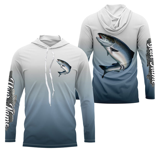 Chinook Salmon fishing Custom Name sun protection fishing jersey, Salmon fishing tournament shirts NQS3963