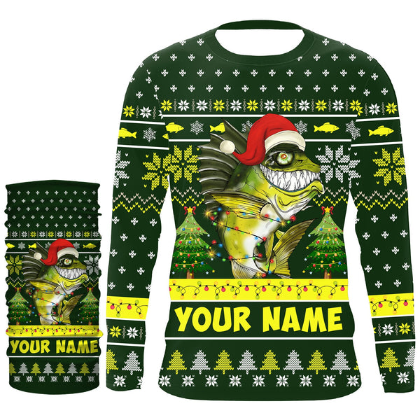 Funny Bass fishing custom name fishing ugly Christmas sweatshirt, Long sleeve Hooded, Christmas gifts NQS4210