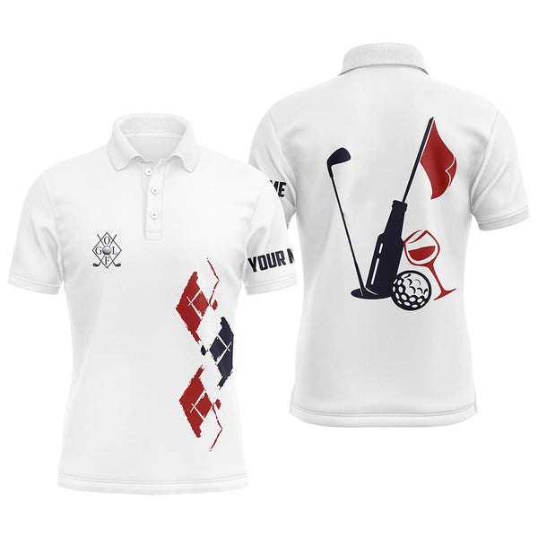 Funny Mens golf polo shirt custom vintage golf and wine golf clubs team polo shirts NQS5356