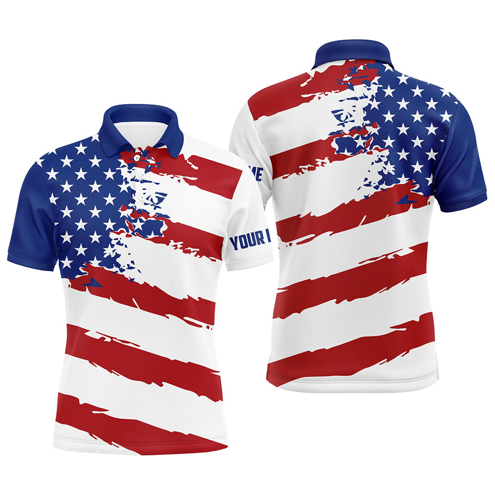 American flag golf clubs patriotic custom name mens golf polo shirts team golf shirts for men NQS5597